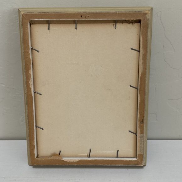 watercolor art village with orange roof and chickens hand painted frame 9.5 x 7. - Picture 5 of 5